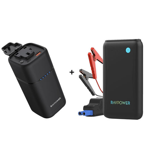Picture of RAVPower Bundle Pioneer 20000mAh 80W AC Portable Power +  800A Car Jump Starter - Black