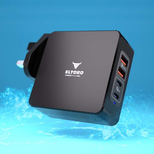 Picture of Eltoro Power Plug 120w Home Charger PD 3.0/QC 3.0 GaN with 4 Ports 2 USB-A/2 USB-C - Black