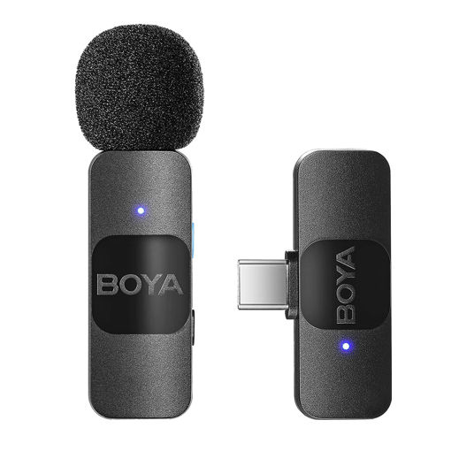 Picture of Boya Smallest 2.4Ghz Wireless Micorphone for Type-C Device ( 1TX+1RX) - Black