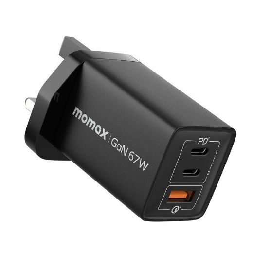Picture of Momax OnePlug 67W 3-Port GaN Charger - Black