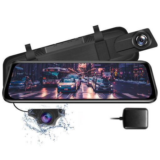 Picture of Over Boost Dash Cam Streaming Rearview Mirror Dual 1080P FHD 9.66-inch Touch Screen