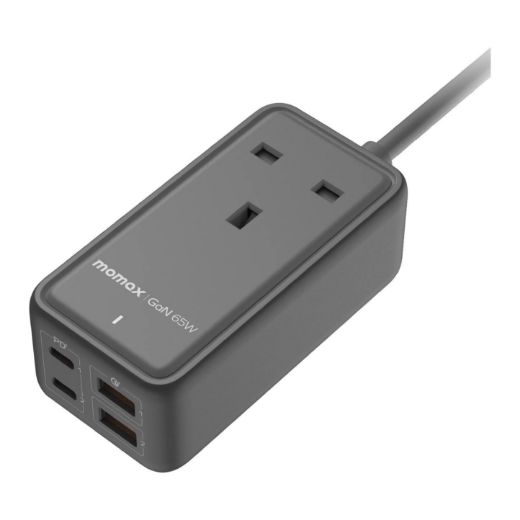 Picture of Momax OnePlug 65W GaN Extension Cord with USB - Space Grey