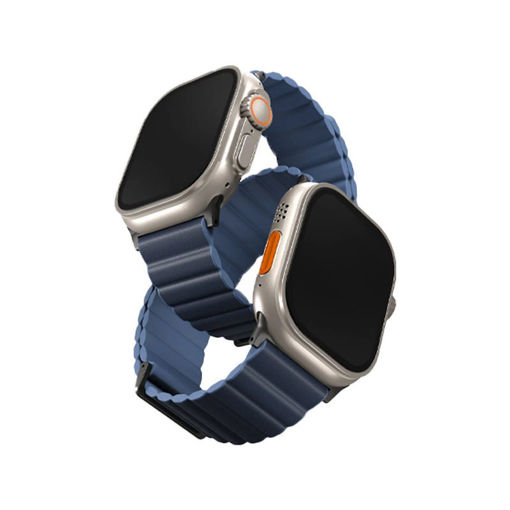 Picture of Uniq Revix Premium Edition Reverible Strap for Apple Watch 49/45/44/42mm - Prussian Blue/Mist Blue