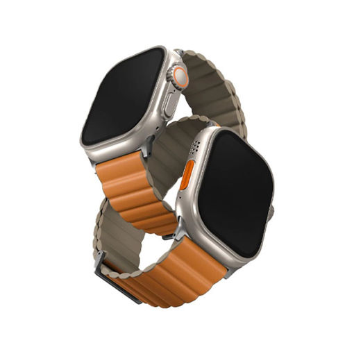 Picture of Uniq Revix Premium Edition Reverible Strap for Apple Watch 49/45/44/42mm - Saffron Orange/Khaki
