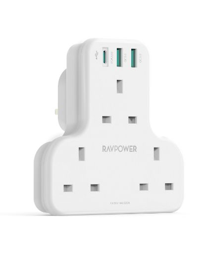 Picture of Ravpower Pioneer 20W 3 port Charger with 3 AC Plug - White  