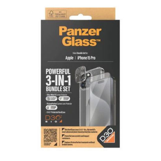 Picture of  PanzerGlass Bundle with D3O for iPhone 15 Pro - Clear