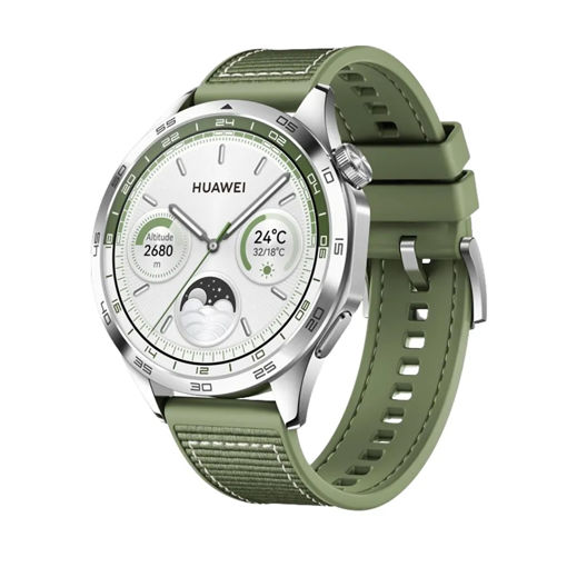 Picture of Huawei Watch GT 4 Stainless Steel 46mm - Green Woven Strap