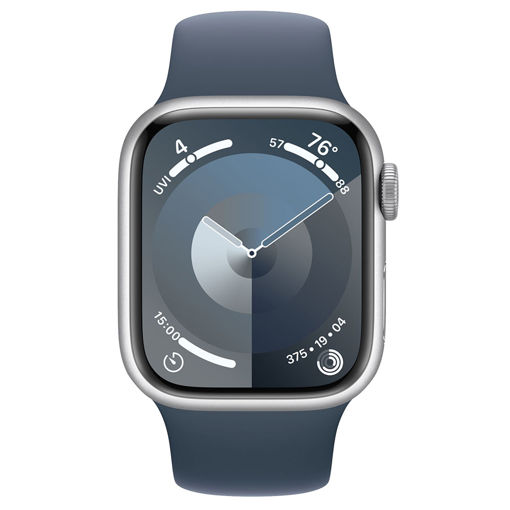 Picture of Apple Watch Series 9 GPS 45mm Aluminium Case with Storm Blue Sport Band M/L - Silver