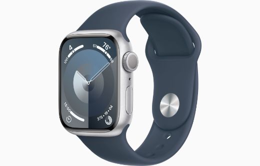 Picture of Apple Watch Series 9 GPS 45mm Aluminium Case with Storm Blue Sport Band M/L - Silver