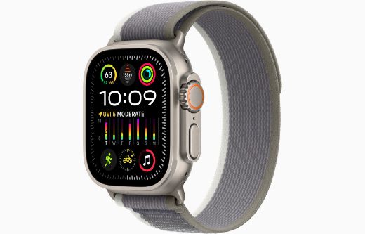 Picture of Apple Watch Ultra 2 GPS + Cellular 49mm Titanium Case with Trail Loop M/L - Green/Grey