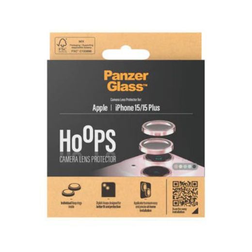Picture of PanzerGlass Hoops Camera Lens for iPhone 15/15 Plus - Pink