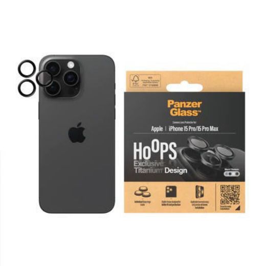 Picture of PanzerGlass Hoops Camera Lens for iPhone 15 Pro/15 Pro Max - Black Titanium