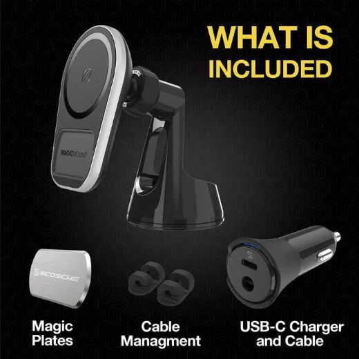 Picture of Scosche Magic Mount Pro Magsafe Car Charger - Black