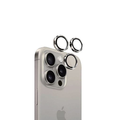 Picture of Eltoro Individual Ar Metal Rings Camera Lens Protector for iPhone 15 Pro/15 Pro Max - Natural Titanium