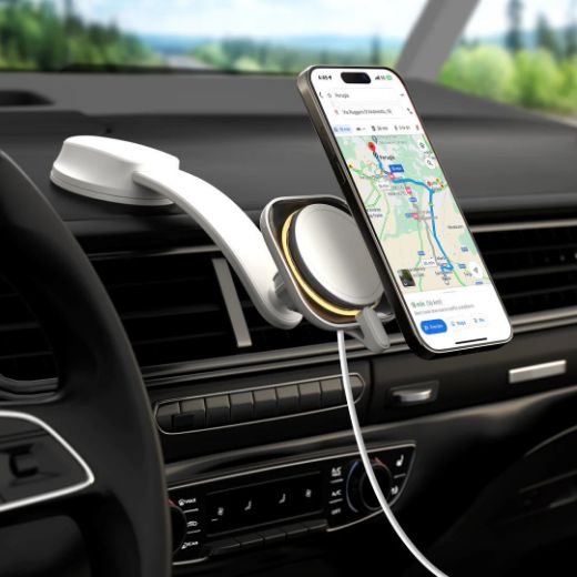 Picture of Momax Flow Pro MagSafe Wireless Charging Car Mount - White
