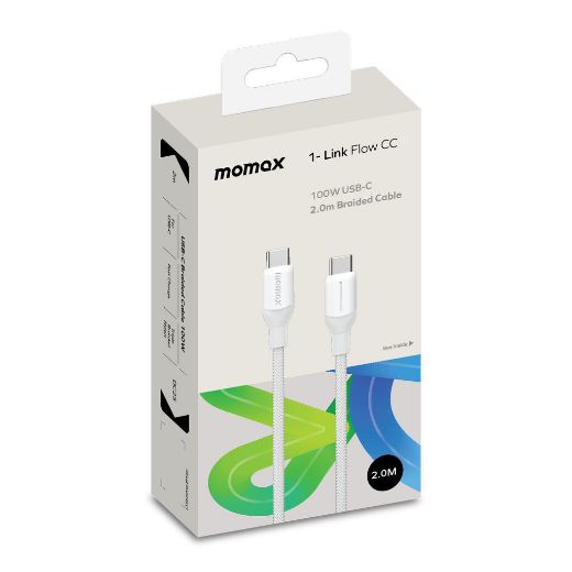 Picture of Momax Link USB-C to USB-C Cable Support 100W 2M - White