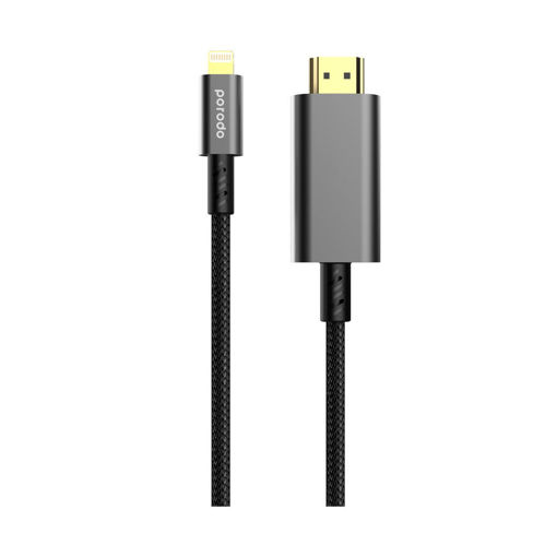 Picture of Porodo Lightning HDMI Braided Cable Ultra HD Video Streaming 1.8m/6ft - Black