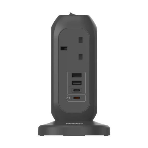 Picture of Momax OnePlug 7-Outlet Power Strip with USB - Space Gray