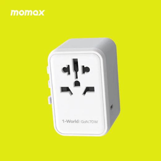 Picture of Momax 1-World 70W GaN 5 Ports + AC Travel Adaptor -White