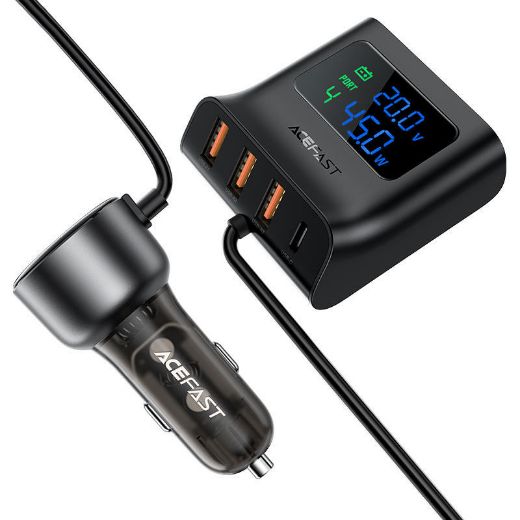 Picture of AceFast 138W Car Charger with Digital Display - Black