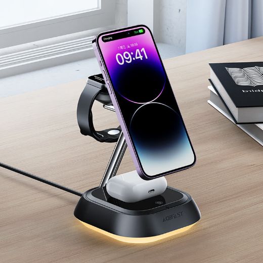 Picture of AceFast 3in1 Desktop Wireless Charging Holder - Black