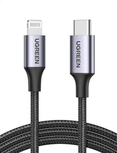 Picture of Ugreen USB-C to Lightning Aluminum Shell Braided Cable 1M - Black