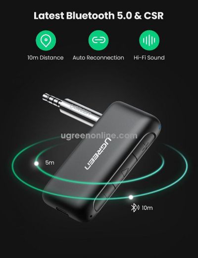 Picture of Ugreen Bluetooth Receiver 5.0 Car Adapter - Black