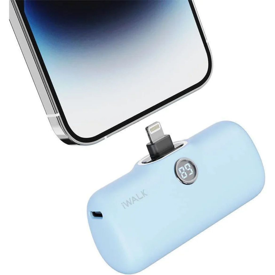 Picture of Iwalk Linkme Pro Fast Charge 4800mAh Pocket Battery With Battery Display For iPhone  - Blue