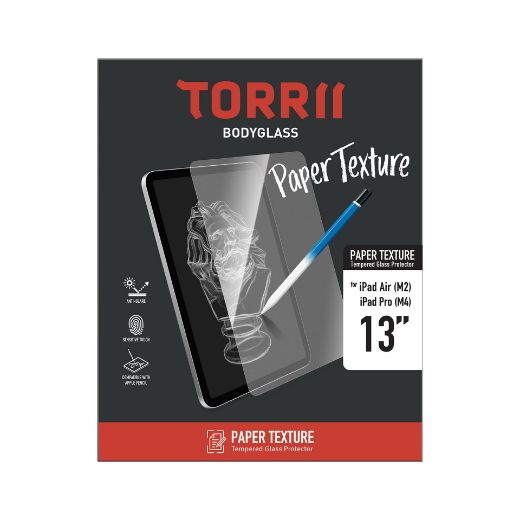 Picture of Torrii Bodyglass Paper Texture Glass Screen Protector for iPad Air 13-in (M2) & iPad Pro 13-in. (M4) - Paper Texture