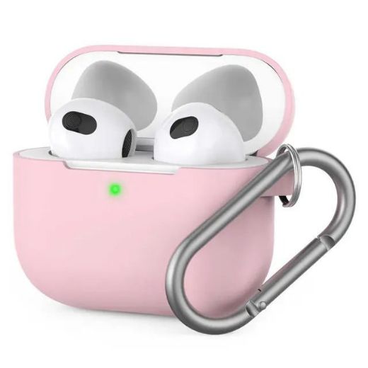 Picture of Ahastyle Full Cover Silicone Keychain Case for AirPods 3 - Pink