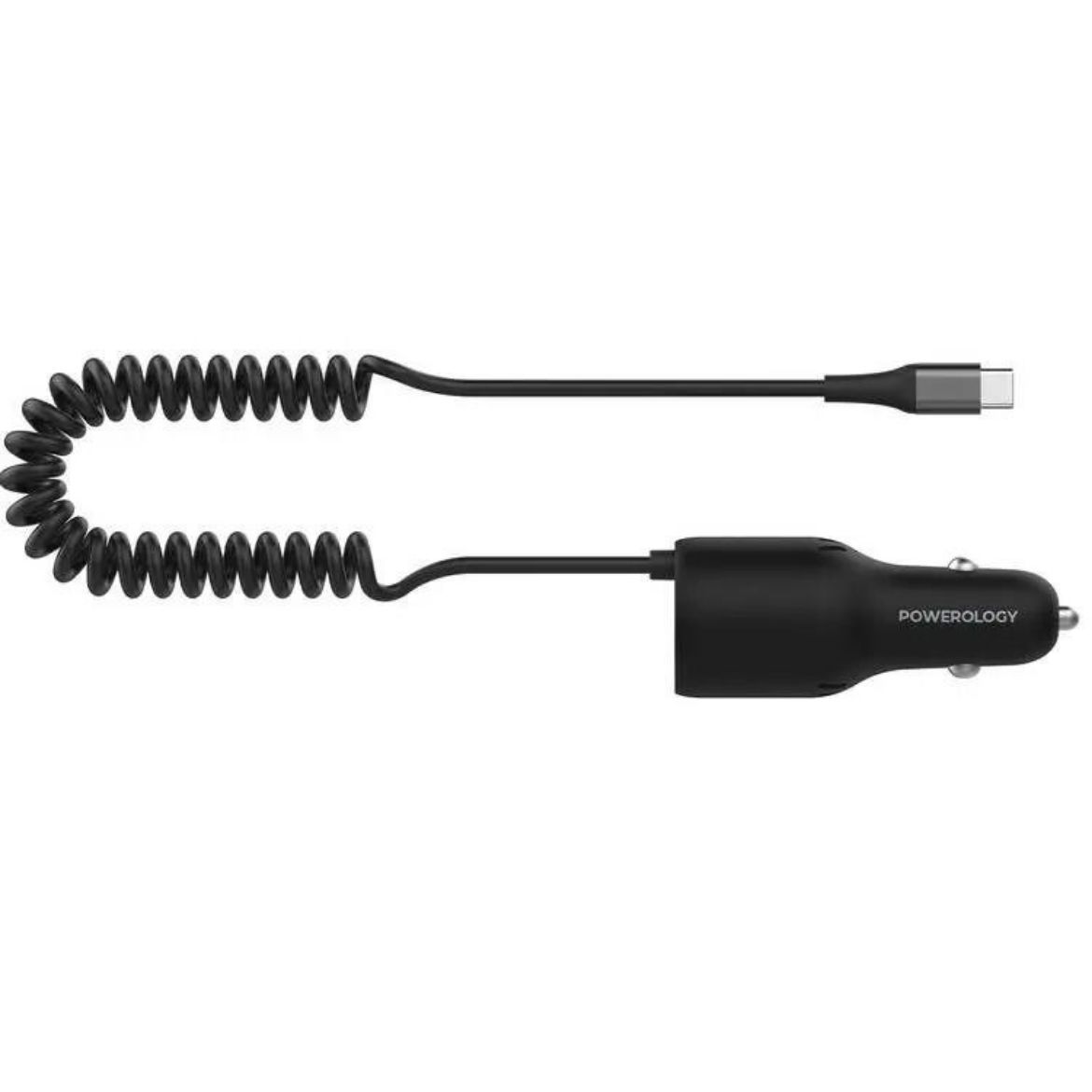 Picture of Powerology Triple Ports Car Charger With Type-C Cable - Black