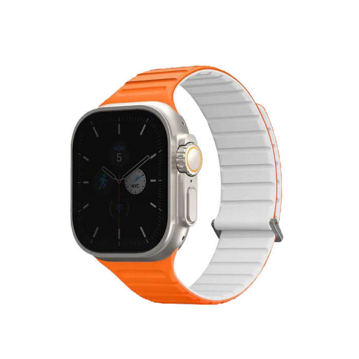 Picture of Uniq Revix Evo Reversible Magnetic Apple Watch Strap 49/45/44/42mm - Amber Orange / White