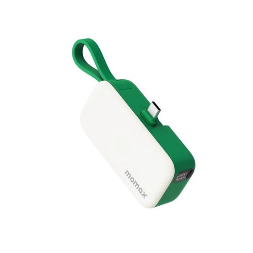 Picture of Momax 1-Power Mini 5000mAh Bulit-in Foldable USB-C Battery Pack - Green