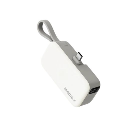 Picture of Momax 1-Power Mini 5000mAh Bulit-in Foldable USB-C Battery Pack - White