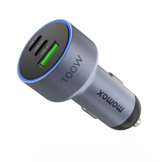 Picture of Momax Move 100W 3-Ports Car Charger - Grey