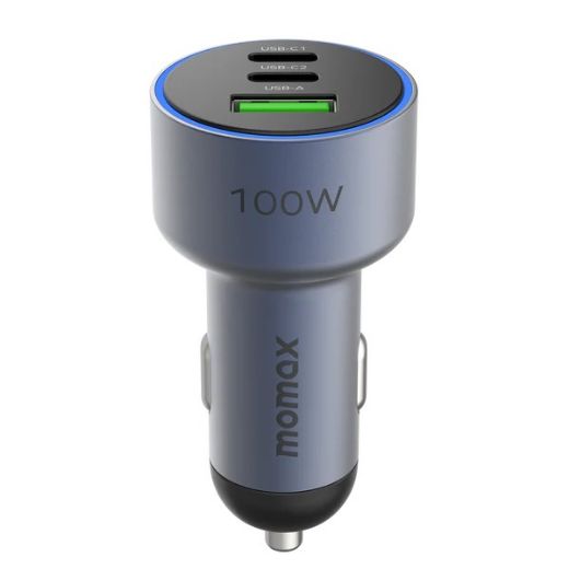 Picture of Momax Move 100W 3-Ports Car Charger - Grey