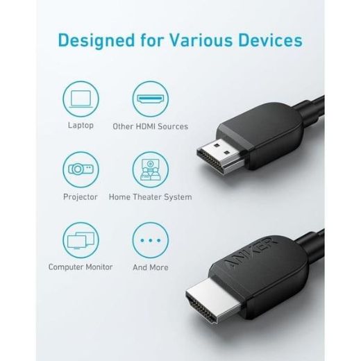 Picture of Anker 8K HDMI Cable (1.8m/6ft) - Black