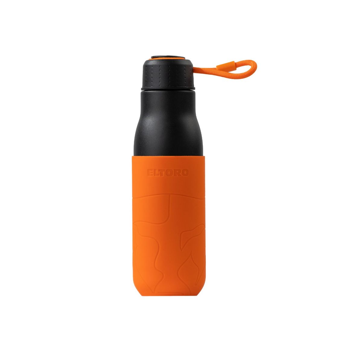 Picture of Eltoro Stainless Steel Bottle 500ml Black with Orange Sleeve - Black/Orange