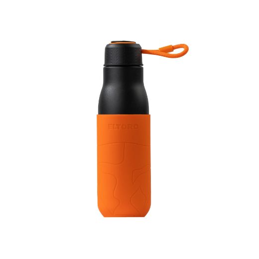 Picture of Eltoro Stainless Steel Bottle 500ml Black with Orange Sleeve - Black/Orange