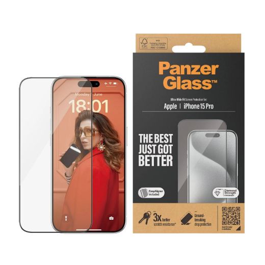 Picture of PanzerGlass Screen Protector for iPhone 15 Pro UWF - Clear