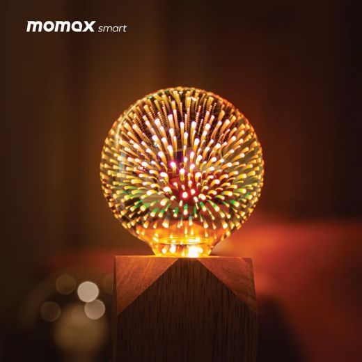 Picture of Momax Smart Fancy IoT LED Bulb & Wooden Lamp Stand with Glass Cover