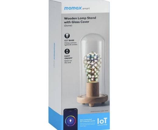 Picture of Momax Smart Fancy IoT LED Bulb & Wooden Lamp Stand with Glass Cover