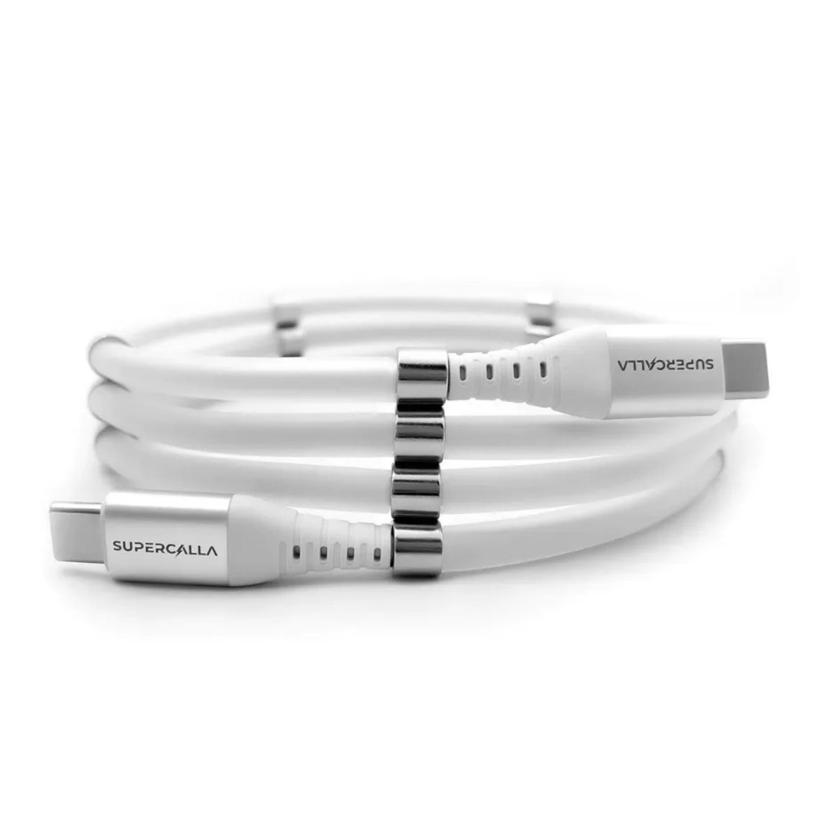 Picture of SuperCalla Magnetic USB-C to USB-C Cable 1M 100W - White