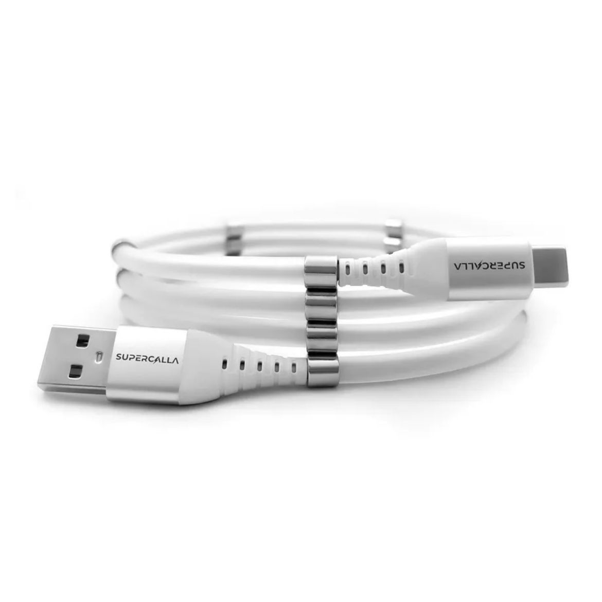 Picture of SuperCalla Magnetic USB-A to USB-C Cable 1M - White