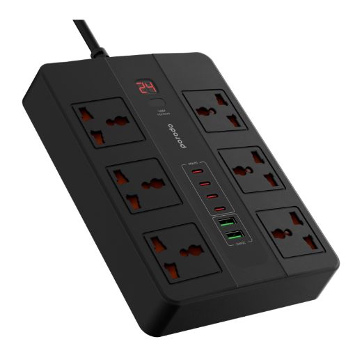 Picture of Porodo Multi-Port Super HUB 4 USB-C/ 2 USB-A Ultimate Home & Office Kit 3M (24W USB-A / 36W PD) - Black