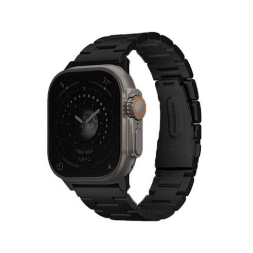 Picture of Uniq Osta Apple Watch Steel Strap With Self Adjustable Links 49/45/44/42mm - Midnight Black