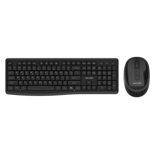 Picture of Porodo Dual Mode Wireless Keyboard Mouse Set - Black