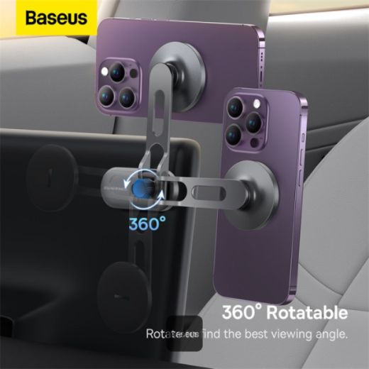 Picture of Baseus T-Space Series Folding Metal Car Phone Mount - Frost Silver