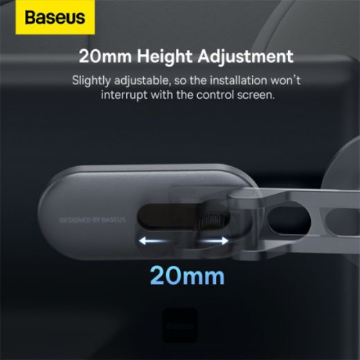 Picture of Baseus T-Space Series Folding Metal Car Phone Mount - Frost Silver