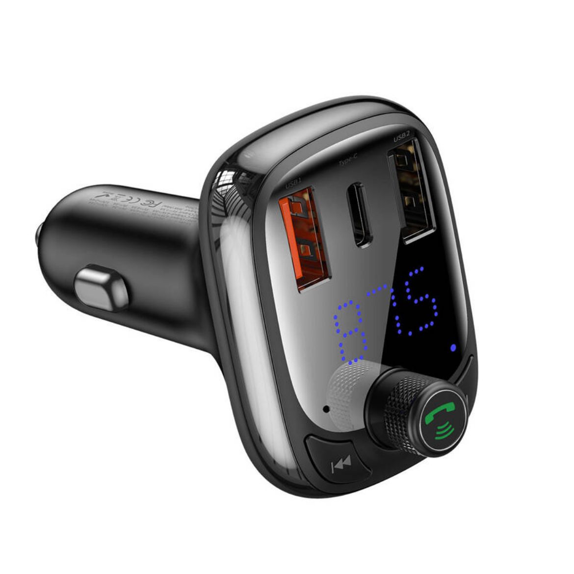 Picture of Baseus T typed S-13 Bluetooth MP3 car charger (PPS Quick Charger-) - Black